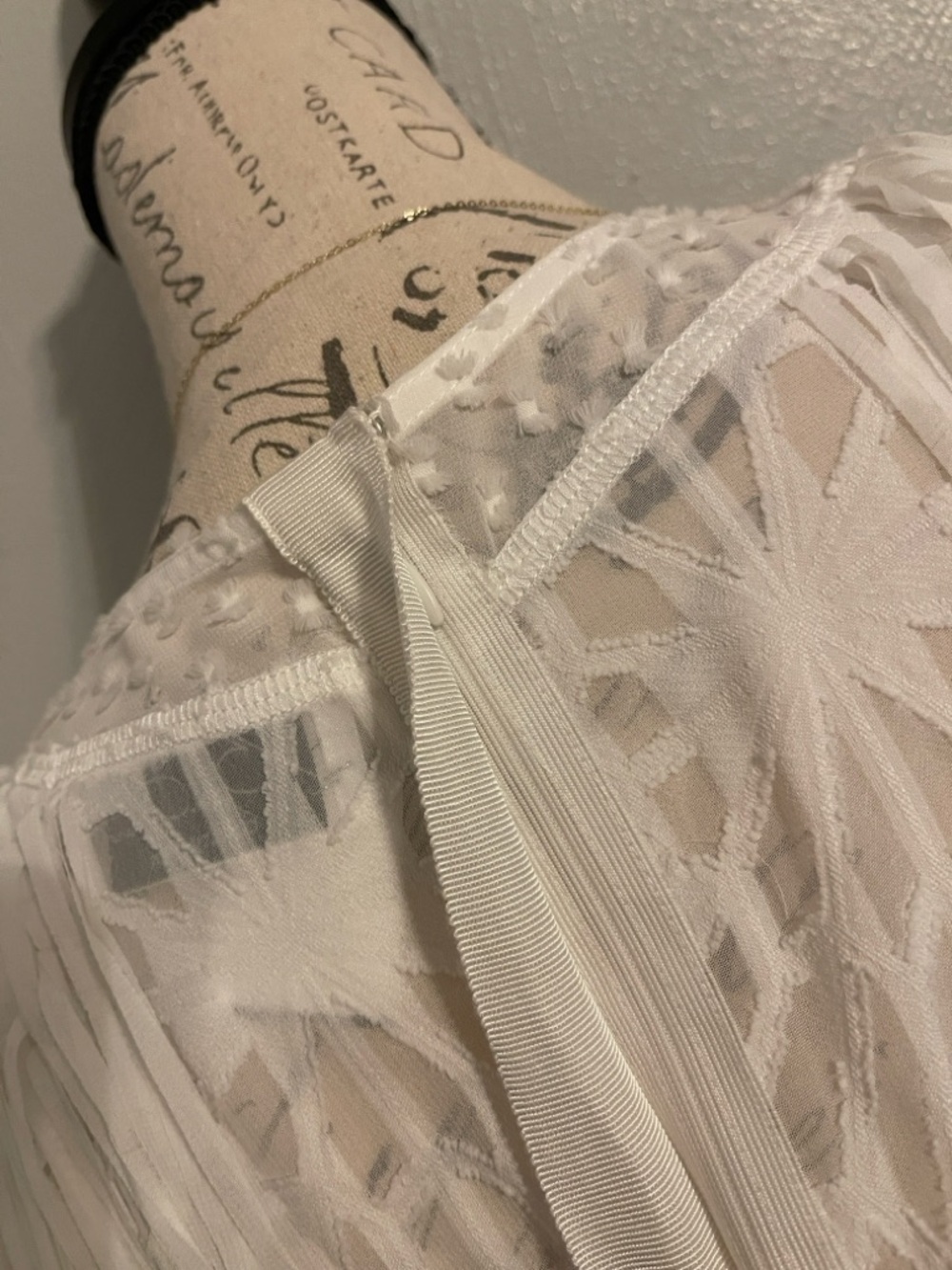 Byron Lars White Fringe Sheer Blouse Size 8 Boho Festival Western Top - Picture 4 of 7